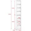 SEVOBAL Decorative Bookshelf 8 Tier Media Tower Rack with Adjustable Shelves for Home Office Storage, Gray, 11.6"*9.3"*70.9" - 4 of 4