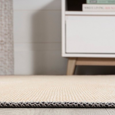 Scandinavian Cream/Rust Geometric 9' x 12' Easy-Care Synthetic Rug