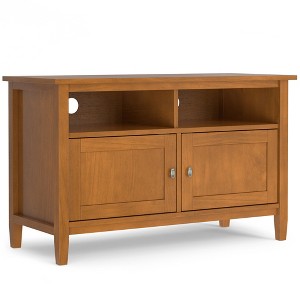 42" Solid Wood Transitional Shaker Style TV Media Stand with Cable Management, Adjustable Shelves and Hidden Storage for Living Room and Bedroom - 1 of 4