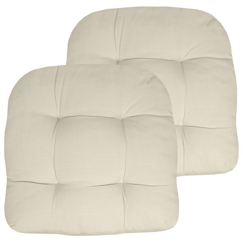Patio Cushions Outdoor Chair Pads Thick Fiber Fill Tufted 19" x 19" Seat Cover by Sweet Home Collection™, 1 of 5