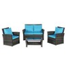 CAVINAS Patio Table and Chairs Set, Rattan Chairs Wicker Patio Furniture, Modern Outdoor Seating Set with Footstool for Balcony - 3 of 4