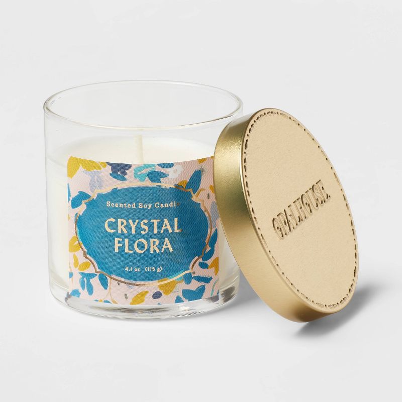 Lidded Glass Jar Candle Crystal Flora - Opalhouse™, 3 of 7