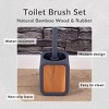 Evideco French Home Goods Toilet Brush and Holder Rubber and Wood - 3 of 4