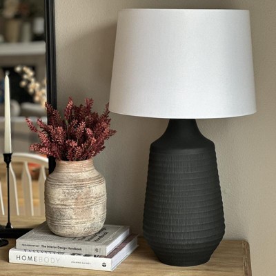Large Textured Ceramic Lamp Base Black Threshold Target