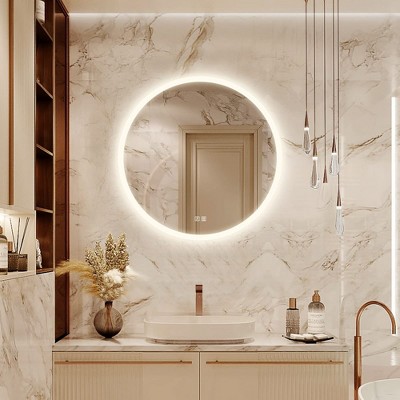 LOVMOR  Led Mirror for Bathroom,Backlit Lighted,Anti-Fog, Dimmable, Vertical & Horizontal Mount