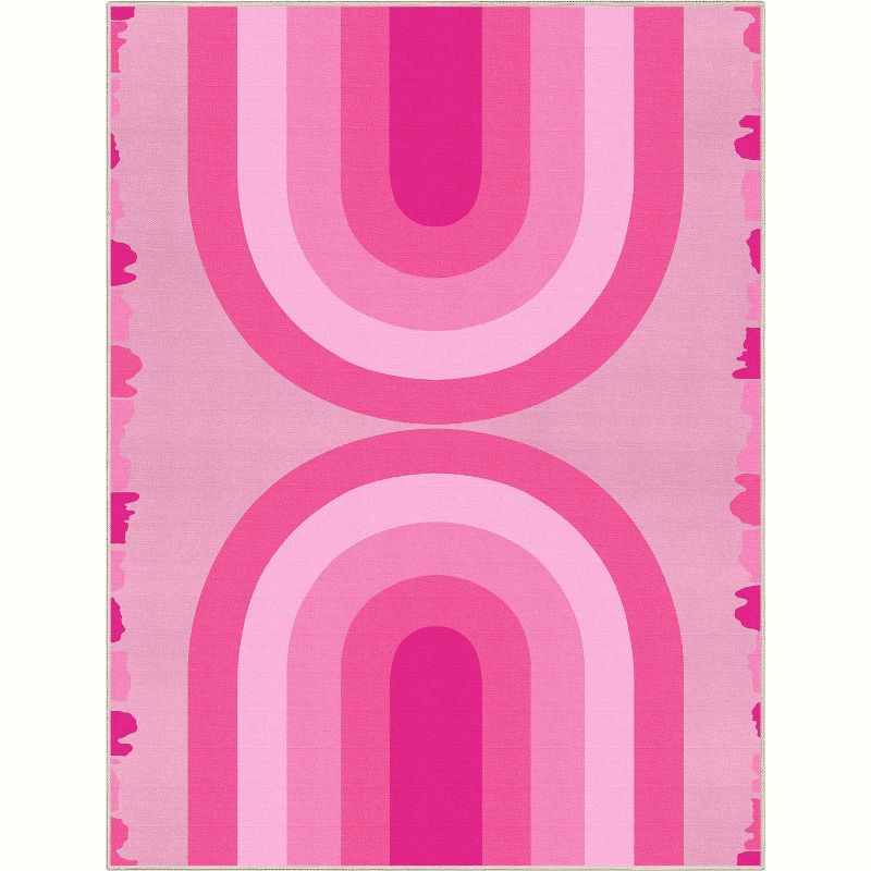 Well Woven Apollo Washable Area Rug - Hot Pink Modern Rainbow - For Living Room, Bedroom and Office, 1 of 7