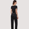 Anna-Kaci Lounge Women's Heart Print Pajama Set with Short Sleeve Lettuce Trim Top and Full-Length Pants - 4 of 4