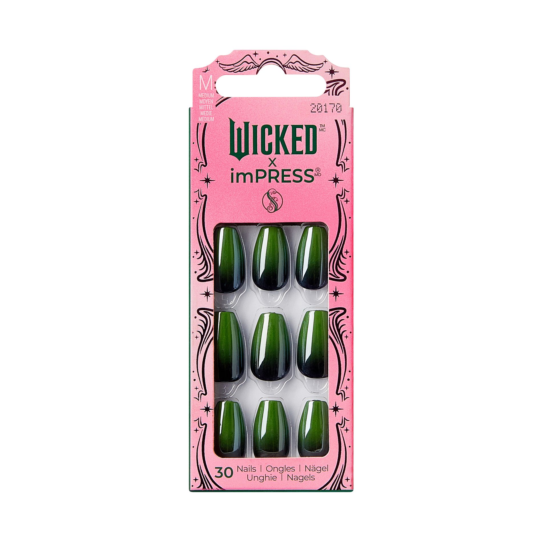 Wicked X imPRESS Press-On Manicure No Glue Fake Nails - Leaders Of Oz - 33ct