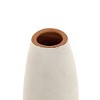 5" Small White Terracotta Tapered Contemporary Elegant Tabletop Bud Vase - 4 of 4