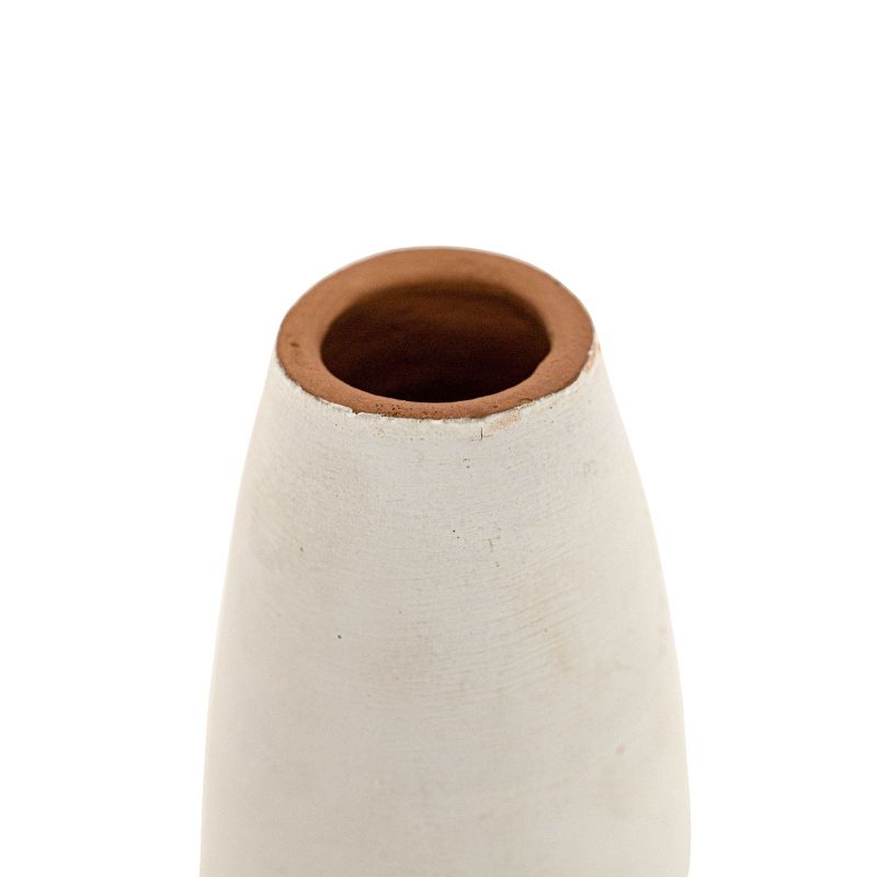 White Terracotta Tapered Bud Vase by Foreside Home & Garden, 4 of 7