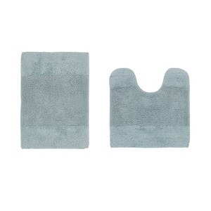 Granada 2 Piece Bath Rug Set 100% Premium Cotton Tufted Non-Slip Backing Bathmats for Bathroom, Super Soft Absorbent, Machine Washable - 1 of 4