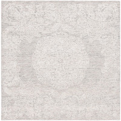 Ivory Handmade Tufted Square Wool Area Rug