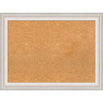 Trio White Wash Silver Framed Natural Corkboard 32" x 24"