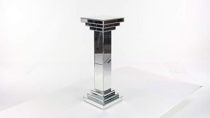 Glam Mirrored Pedestal Table Silver - Olivia &#38; May, 2 of 18, play video