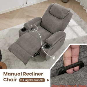 Rocker Recliner Chair w/ Massage and Heat, 360° Swivel and Rocking Function, Overstuffed Arms and Back for Ultimate Comfort - 1 of 4