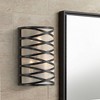 360 Lighting Sircetta 12 1/4" High Black Metal Bands Wall Sconce - 2 of 4
