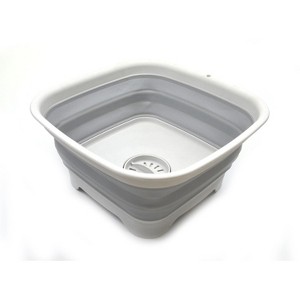 SAMMART 9.3L (2.46Gallon) Collapsible Dishpan with Draining Plug - 1 of 4