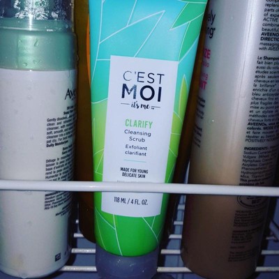  C'est Moi Clarify Cleansing Scrub  Gentle Facial Cleanser,  Exfoliating Scrub, Works on Delicate & Sensitive Skin, Clinically Tested  Non-Toxic Ingredients feat. Salicylic Acid, EWG Verified, 4 fl oz : Beauty