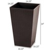 Maggift Tall Planters, With Drainage Hole, Outdoor or Indoor Planters for Porch, Front Door, Entrance, Patio and Deck, 3 Pack Brown, 14.25"*14.25"*24" - 3 of 4