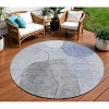 Denim Blue And Sky Blue Abstract Washable Indoor Outdoor Area Rug - 2 of 4