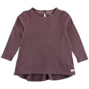 RuffleButts Little Girl Waffle Knit Long Sleeve Bow Back Top - 1 of 4