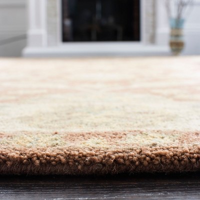 Handmade Light Blue Wool Tufted Runner Rug 27" x 10"