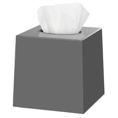 Dwellza Home Square Plastic Decorative Facial Tissue Box Cover Fits Any Vanity Countertop, Bedroom Dresser, Office, Or Bathroom Decor