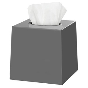 Dwellza Home Square Plastic Decorative Facial Tissue Box Cover Fits Any Vanity Countertop, Bedroom Dresser, Office, Or Bathroom Decor - 1 of 4