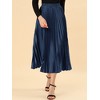 INSPIRE CHIC Women's Party Elastic Waist Metallic Shiny Accordion Pleated Midi Skirt - 2 of 4