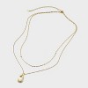 14K Gold Dipped Cubic Zirconia Duo Initial Multi-Strand Necklace - A New Day™ Gold - 2 of 4