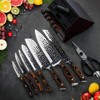 Attop 15-Piece Japanese High-Carbon Stainless Steel Knife Block Set - Hammered Chef's Knife Set with Self-Sharpening Block - 3 of 4