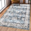 Machine Washable Rug Indoor Vintage Persian Distressed Area Rug Floral Print Throw Rugs for Living Room - 3 of 4