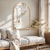 LuxenHome 34-Inch Tall Arch Natural Rubberwood Scalloped Frame Wall Mirror Brown - 2 of 4