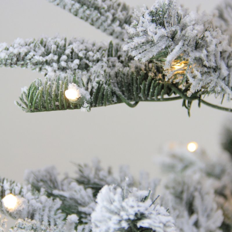 Northlight 4.5' Pre-Lit Nordmann Fir Flocked Artificial Christmas Tree, Warm Clear LED Lights, 3 of 6