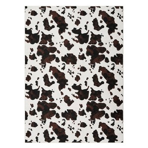 Adult Women Brown Highland Cow Print Rug for Boys Girls, Western Room Decor Carpet,Milk Cow Print Washable Decorative Rug for Living Room - 1 of 4