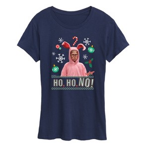 Women's - A Christmas Story - Ho Ho No Pink Bunny Suit Short Sleeve Graphic T-Shirt - 1 of 4