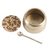 Cravings By Chrissy Teigen 4 Inch Aluminum Spice Cellar and Spoon in Gold with Mango Wood Lid - 3 of 4