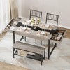 Dining Table Set for 4, Small Kitchen Table and 2 Chairs for 4 with Bench, Space Saving Kitchen Table Set with Storage Rack & Drawers - 2 of 4