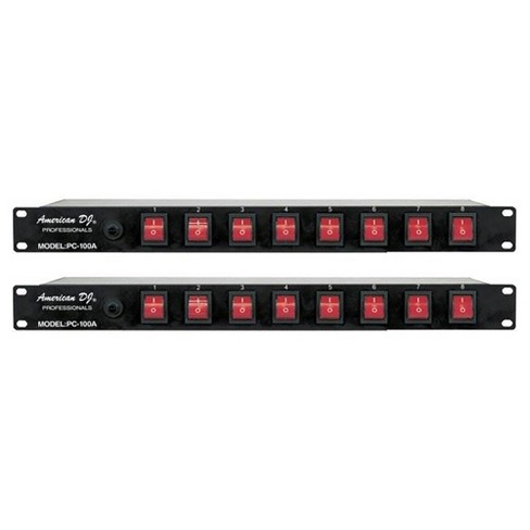 ADJ American DJ PC-100A 19 Inch Rack Light Power Distribution Center with On-Off Switches (2 Pack) - image 1 of 4