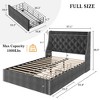 Garvee Bed Frame with 4 Storage Drawers and Wingback Storage Headboard, Charging Station with Type-C & USB Ports(Black/Gray,Full/Queen) - 2 of 4