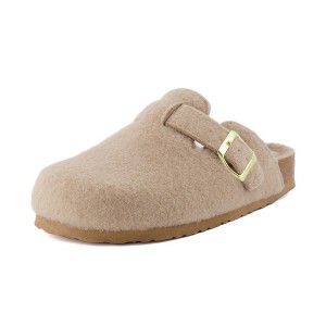 CUSHIONAIRE Hana Slip-On Buckle Clog with Cork Footbed +Memory Foam, Wide Widths Available - 1 of 4