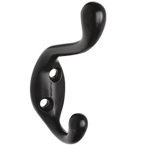 National Hardware 3.3 in. L Oil Rubbed Bronze Black Zinc Hook 75 lb. cap. - Case of 1 - 1 of 1