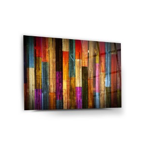 Colorful Woods Glass Wall Decor – Frameless Free Floating Tempered Glass Panel – Modern Art for Home or Office – Vibrant,  Wall Art (27.5”H x 39.3”W) - 1 of 4