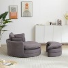 KWPZQEB Oversized Swivel Chair with Moon Storage Ottoman, Barrel Big Round Chair, Modern Accent Round Loveseat Circle Swivel Barrel Chairs for Bedroom - 4 of 4