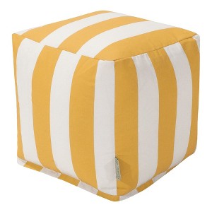 Majestic Home Goods,Cube Pouf Vertical Stripe Burnt - 1 of 4