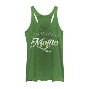Women's CHIN UP Had Me at Mojito Cursive Racerback Tank Top - 1 of 3