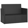 vidaXL Patio Bench with Cushions Black 41.3 in. Poly Rattan - 3 of 4