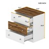 Rustic 3-Drawer Wooden Nightstand, Farmhouse Bedside Table with Storage for Bedroom or Living Room – Maison Boucle - 4 of 4