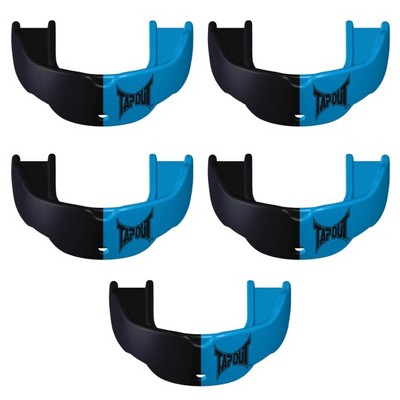 Tapout Youth Protective Sports Mouthguard with Strap 5-Pack - Columbia Blue/Black