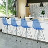 LeisureMod Cresco Modern Acrylic Barstool – Lightweight Steel Frame and Footrest Counter Stool for Kitchen Island, Home Bar, or Dining Area Set of 2 - 3 of 4